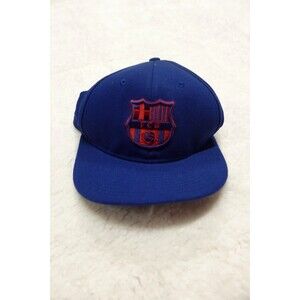 Nike FC Barcelona FBC Hat Cap Adjustable Leather SnapBack Blue/Red Soccer Futbol